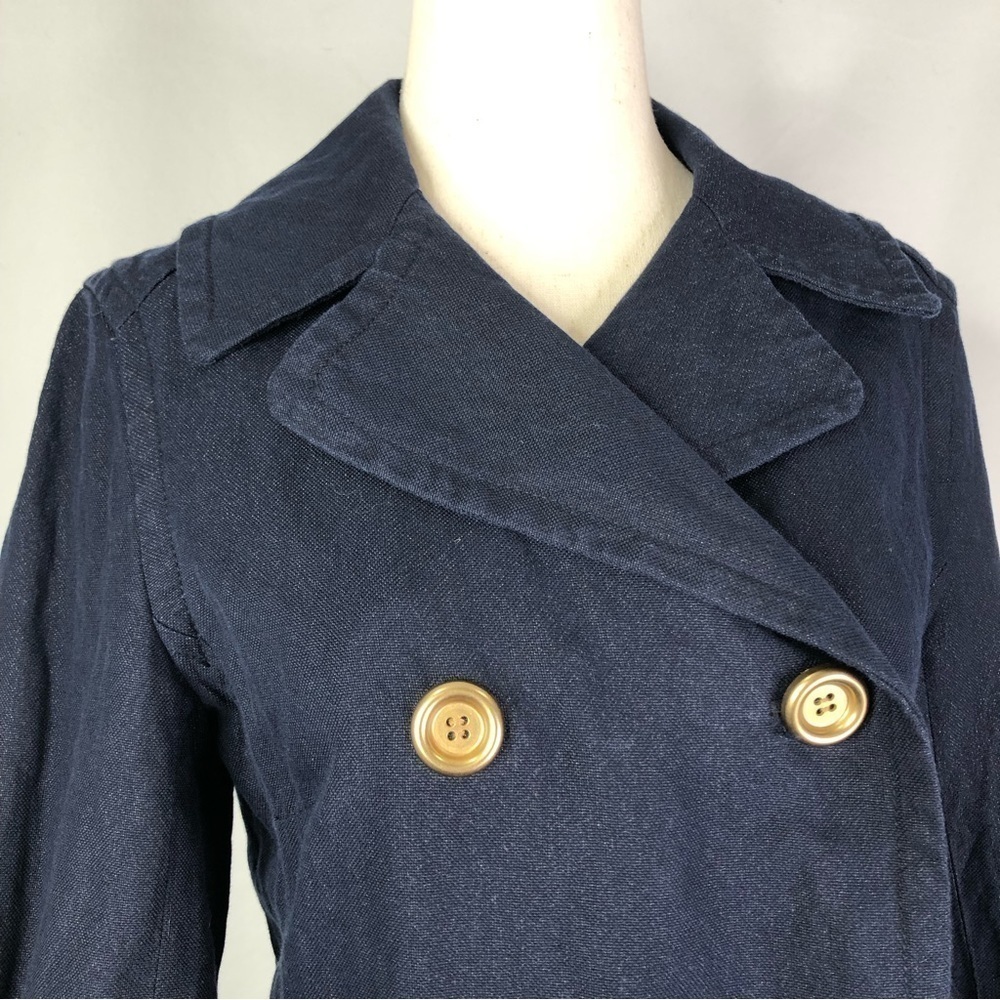 J. Crew navy lightweight canvas double breasted jacket 2 - Picture 2 of 8